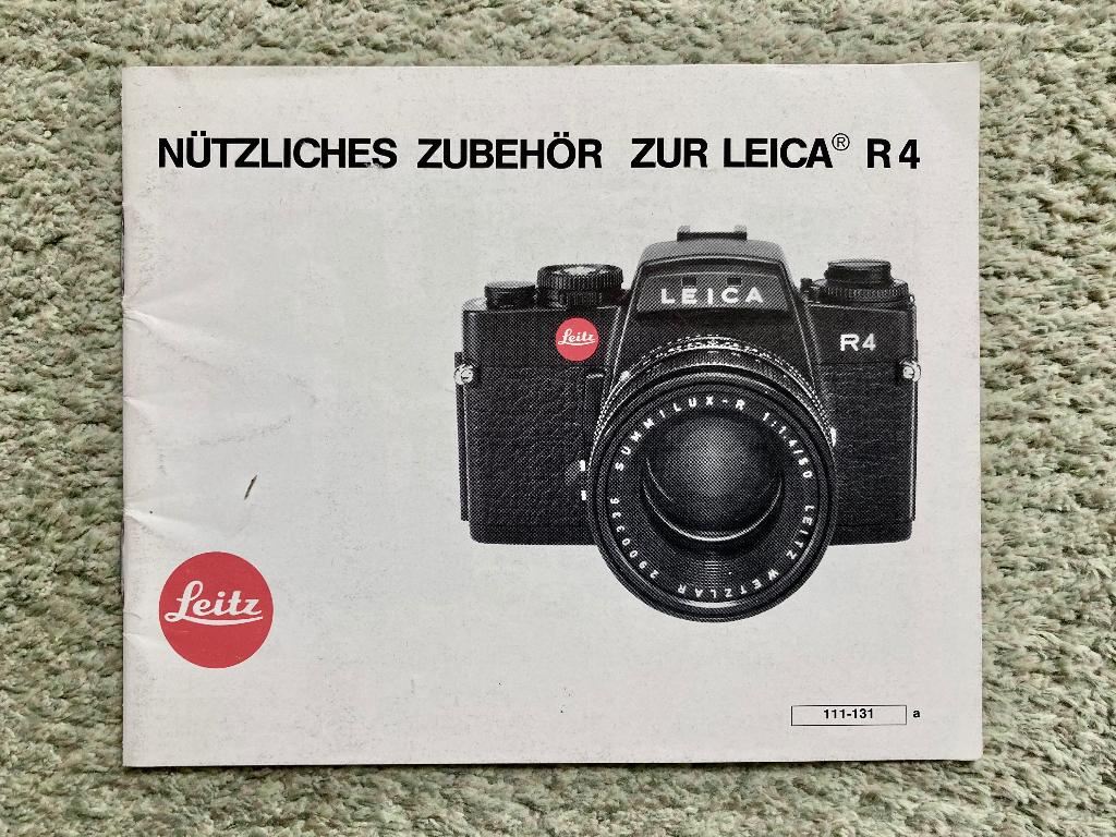 Overzicht toebehoren Leica R4 Leitz (Duitstalig) 1981, Verzamelen, Fotografica en Filmapparatuur, Fototoestel, 1980 tot heden