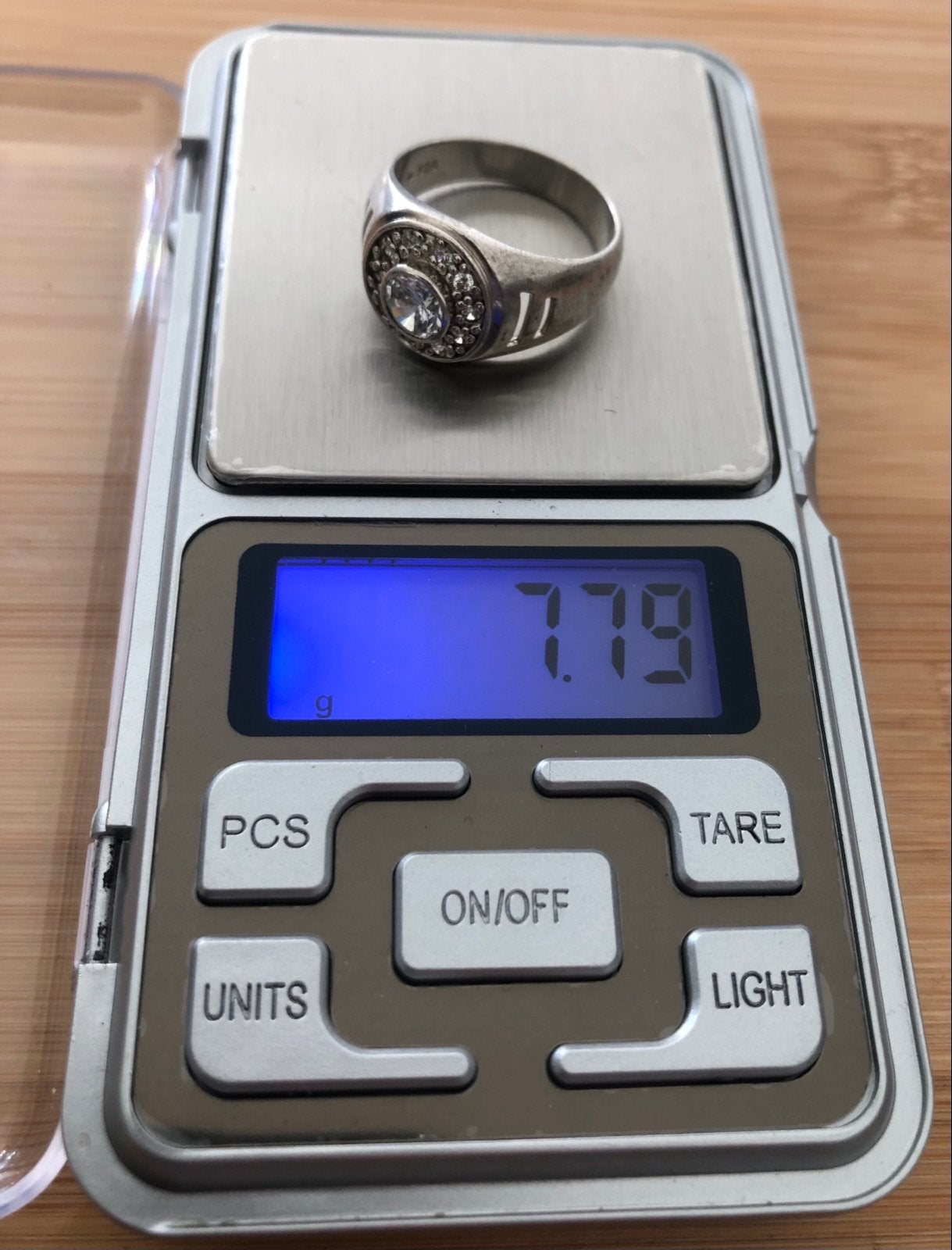 Zilveren Ring 925 met Zirkonia - 7.79g, Met kristal, 18 tot 19, Gebruikt, Ophalen of Verzenden