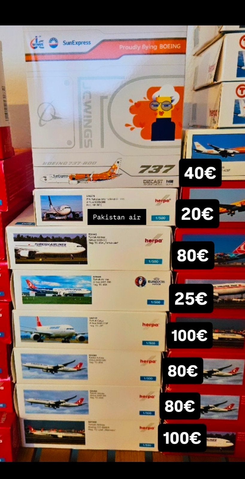 Vliegtuigmodellen 1:400, 1:500 - Turkish Airlines,KLM, Overige merken, 1:200 of kleiner, Verzenden, Zo goed als nieuw
