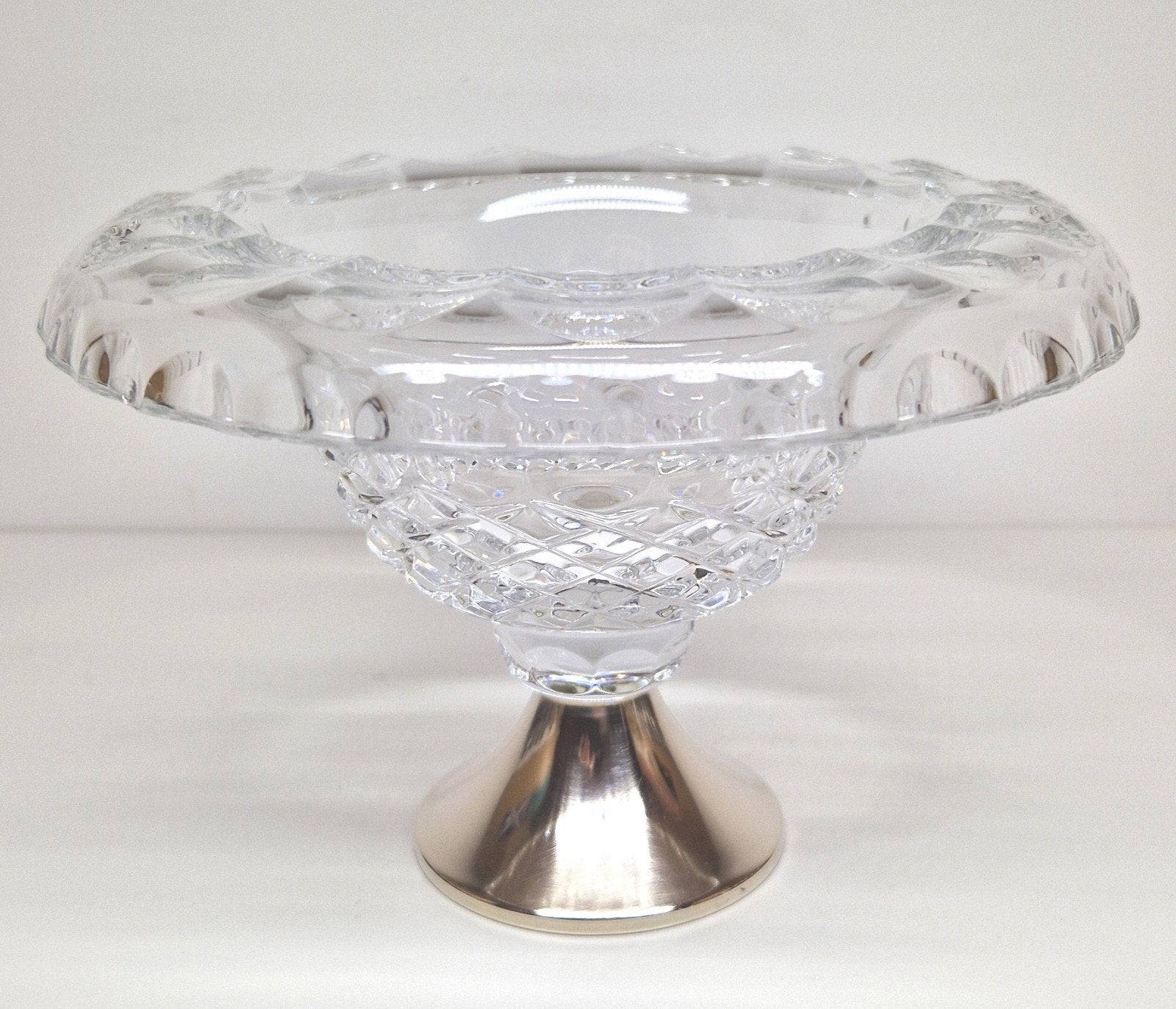 Kristal glazen suikercoupe met zilveren voet C.A. Stout 1961, Antiek en Kunst, Antiek | Glas en Kristal, Ophalen