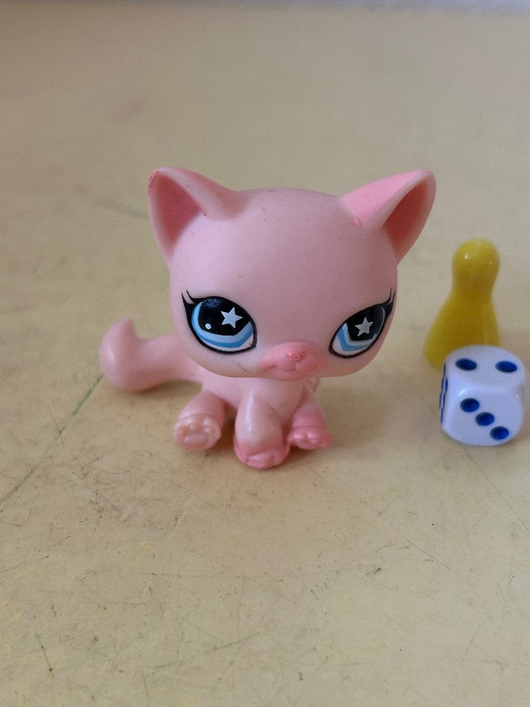 Littlest Pet Shop LPS Roze Kat #959 met Sterrenogen, Ophalen of Verzenden, Gebruikt