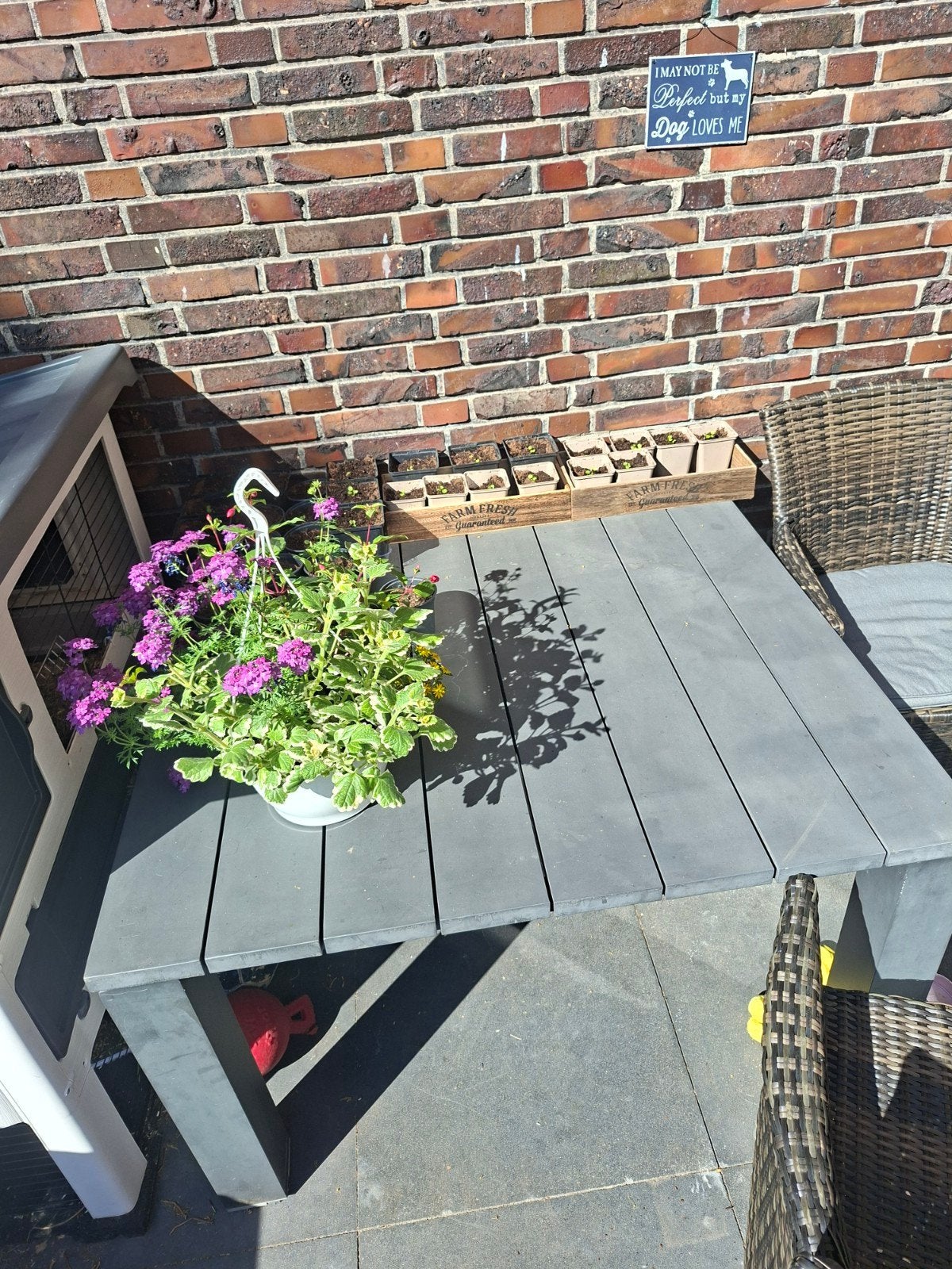 Antraciet vierkante tuintafel, Ophalen, Rechthoekig, Aluminium