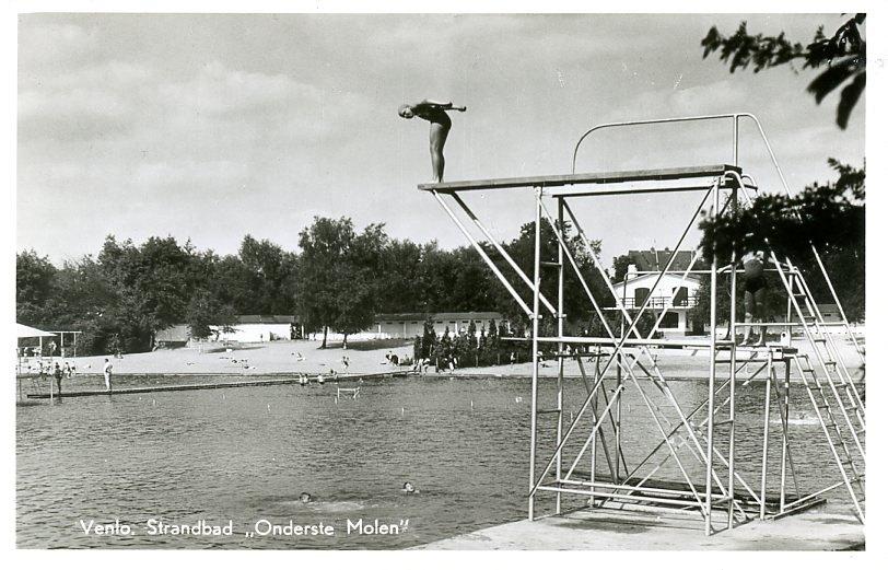 Venlo Strandbad Onderste Molen, Ophalen of Verzenden, 1940 tot 1960, Ongelopen, Limburg
