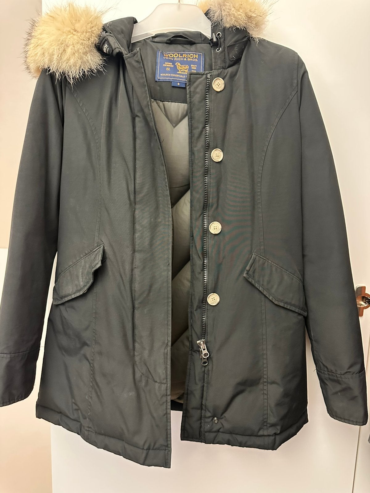 Woolrich winterjas Small, Ophalen of Verzenden, Gedragen, Maat 36 (S), Zwart