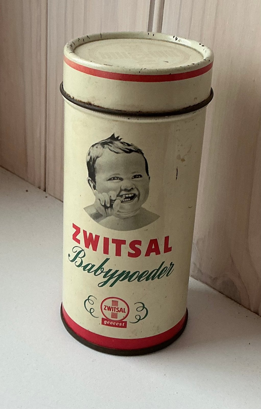 Oud blikje Zwitsal Babypoeder, Ophalen of Verzenden, Gebruikt, Overige merken