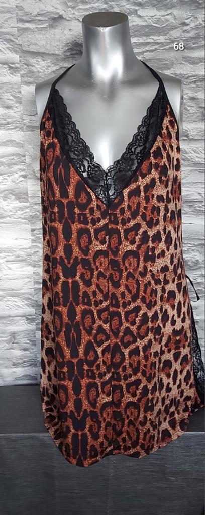 Sexy panterprint slipdress 50/52, Ophalen of Verzenden, Bruin, Nachtkleding