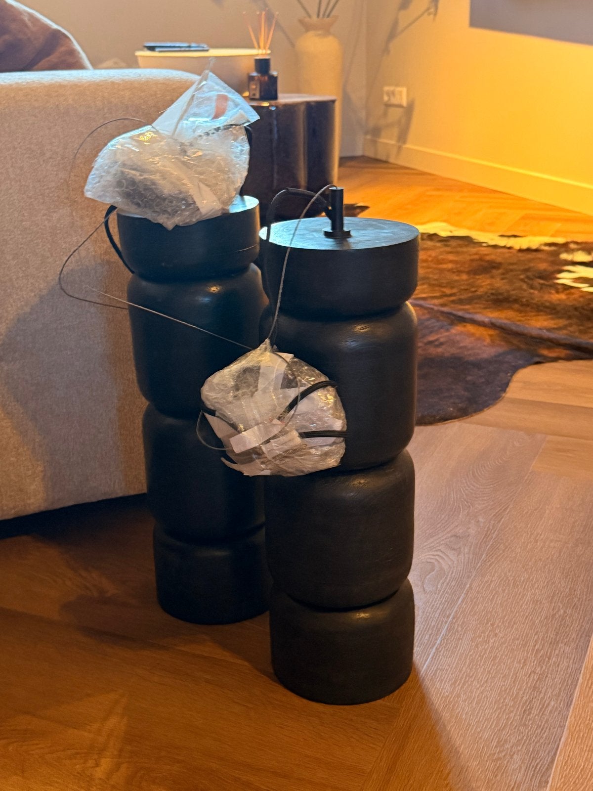 Pomax Hanging Lamp Trento - Zwart, Ophalen of Verzenden, Zo goed als nieuw, Hout, Overige fittingen