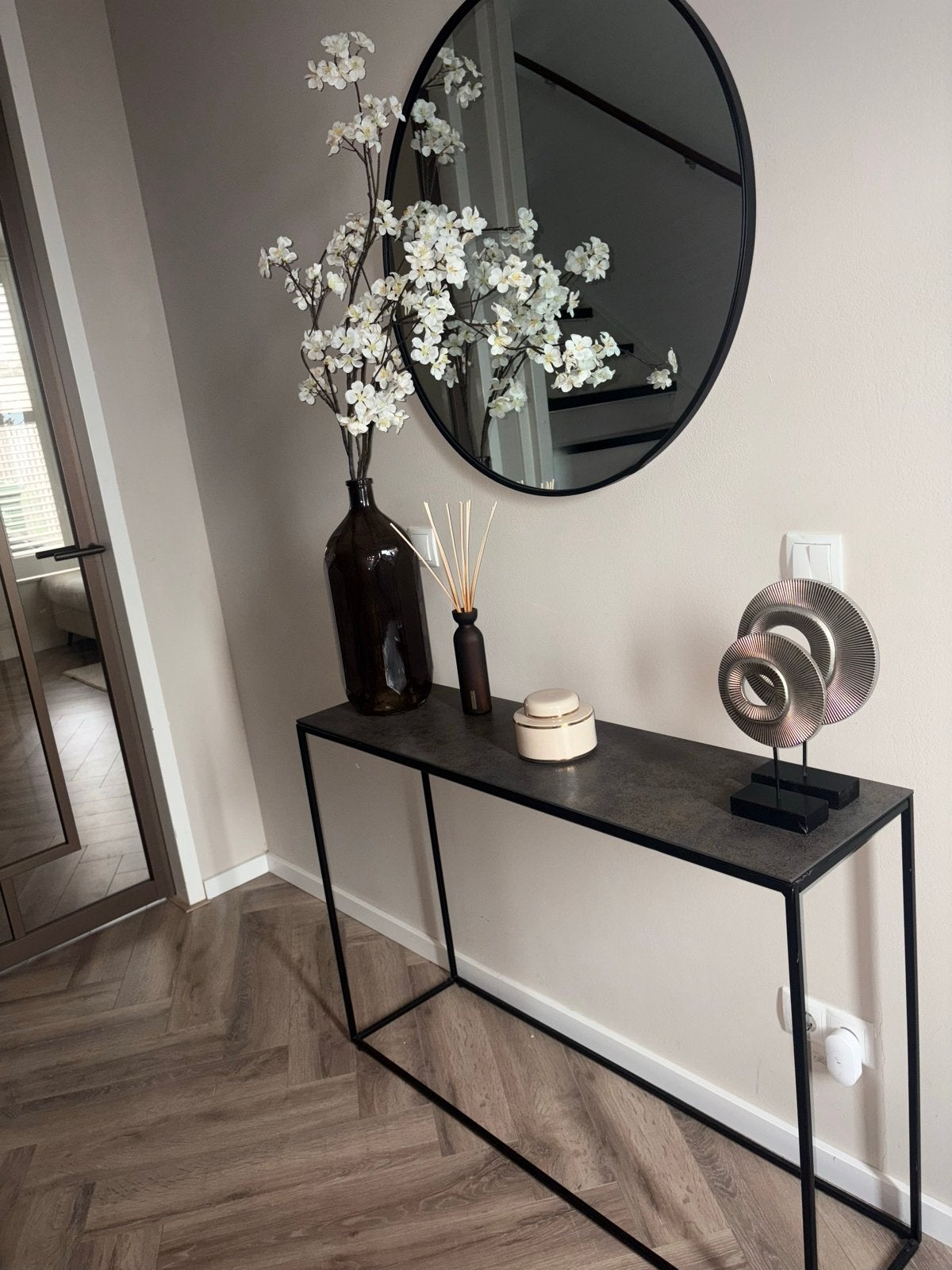 Sidetable met spiegel, Huis en Inrichting, Ophalen, Gebruikt, 100 tot 150 cm, Metaal