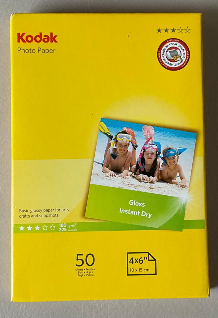 Kodak Fotopapier Glanzend 10x15 cm 50 vellen, Nieuw, Glanzend, Ophalen of Verzenden, Sneldrogend