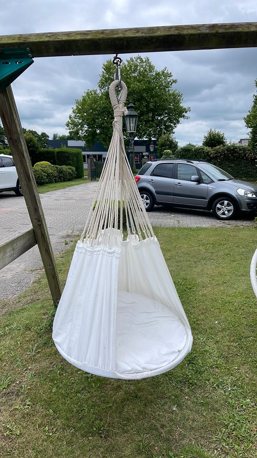 Stoffen hangstoel binnen of buiten, Ophalen, Zo goed als nieuw, Eenpersoons, Buiten