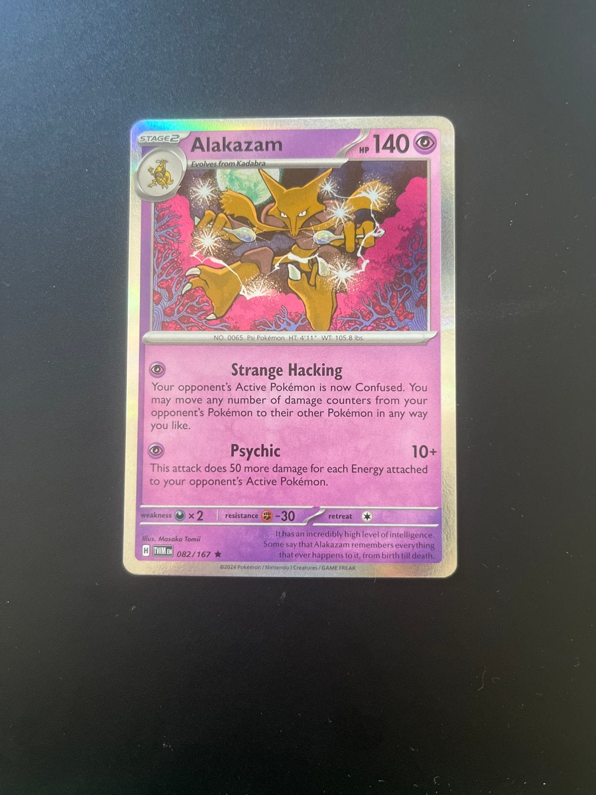 Alakazam #82 Holo Pokémon Kaart, Ophalen of Verzenden, Zo goed als nieuw, Losse kaart, Foil