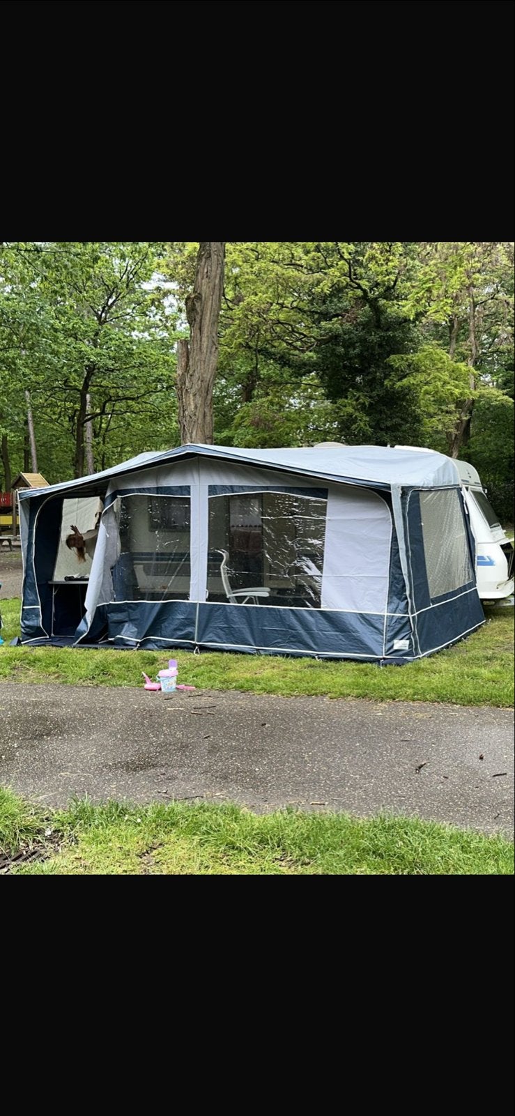 voortent voor caravan 5.20m - Ideaal voor kampeervakanties, Caravans en Kamperen, Voortenten en Luifels, Ophalen, Gebruikt, Polyester