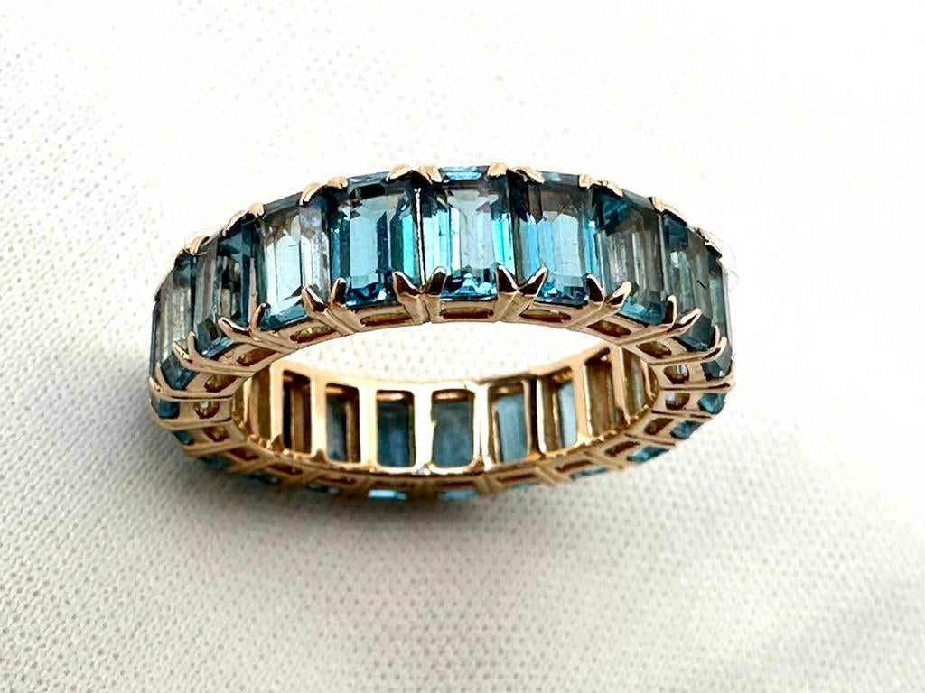14k Gouden Ring met Topaas Steen, Sieraden, Tassen en Uiterlijk, Ringen, Blauw, Nieuw, Ophalen of Verzenden, Met edelsteen