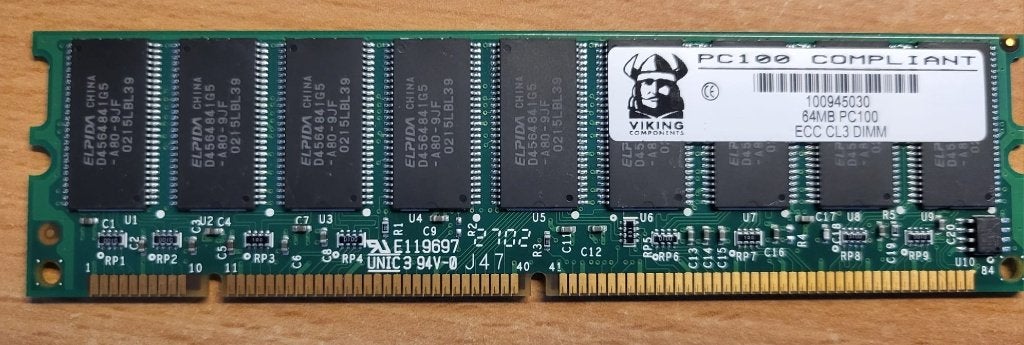 Viking 100945030 64MB PC100 SDR SDRAM ECC CL3 DIMM, 1 GB of minder, Overige soorten, Server, Ophalen of Verzenden