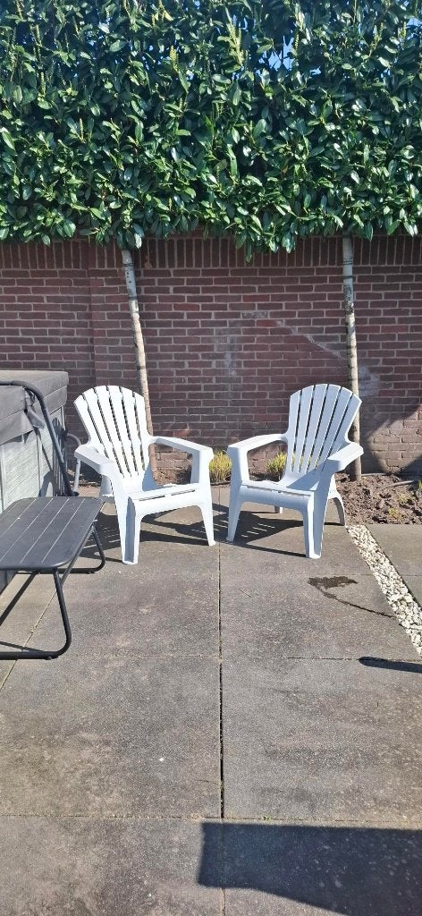 grijze tuinstoelen, Ophalen, Gebruikt, Kunststof