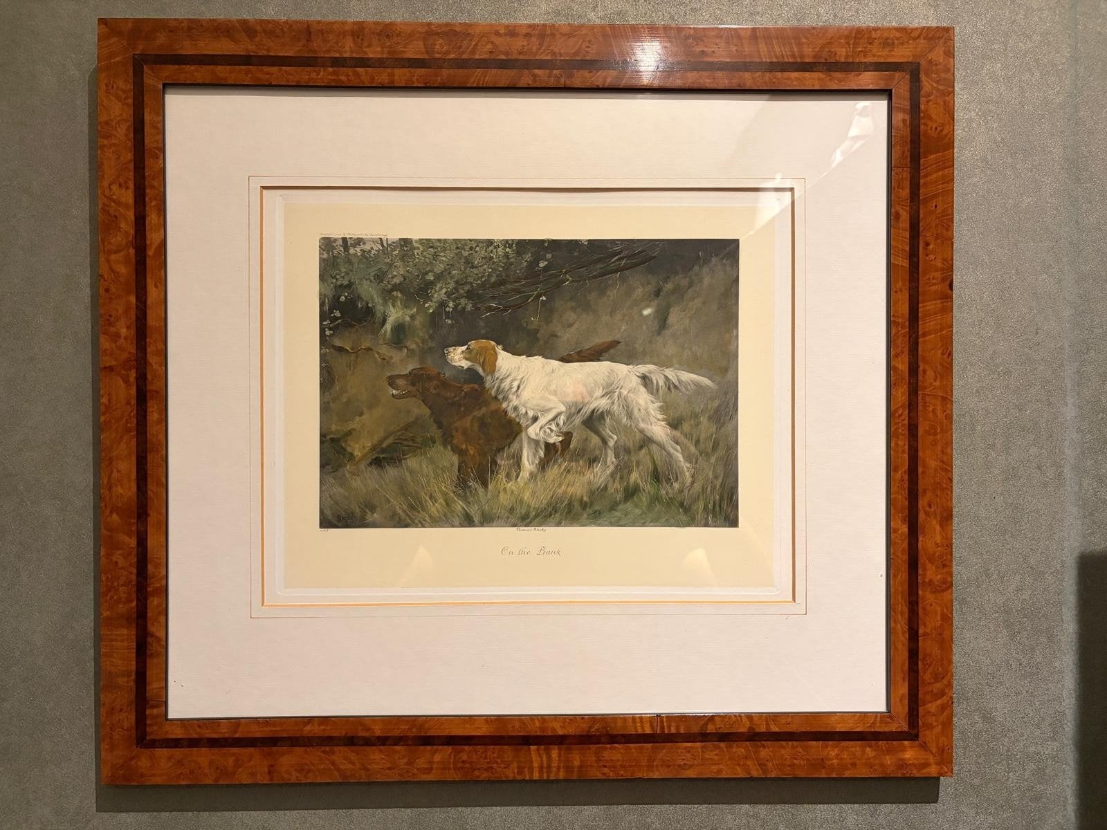 2 handgekleurde jachttaferelen van Thomas Blinks, Antiek en Kunst, Kunst | Schilderijen | Klassiek, Achter glas, Realistisch, Dieren