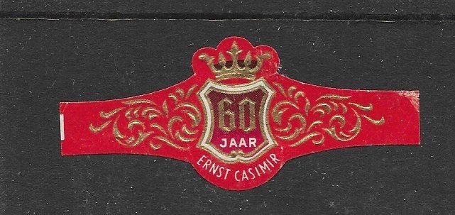 Sigarenbandje, 60 jaar Ernst Casimir, nr.208 5-5, Verzenden, Zo goed als nieuw, Sigarenbandjes