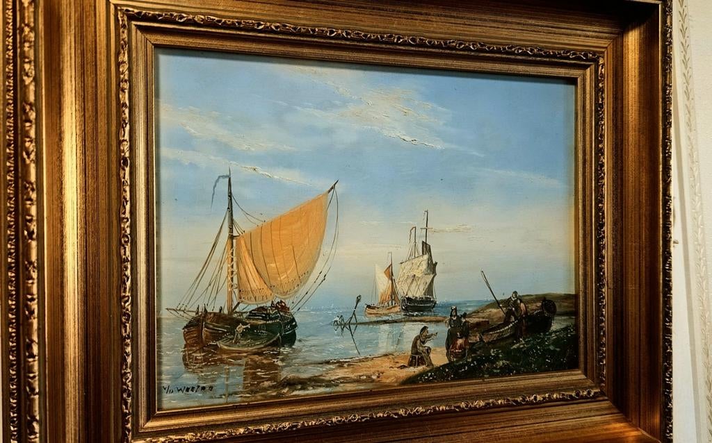 AntiekHOLLANDS Zeegezicht Schilderij MARITIEM- Scheveningen, Ophalen