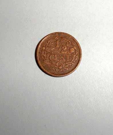 Munt halve cent 1928 Nederland, Verzenden, Koningin Wilhelmina, Overige waardes, Losse munt