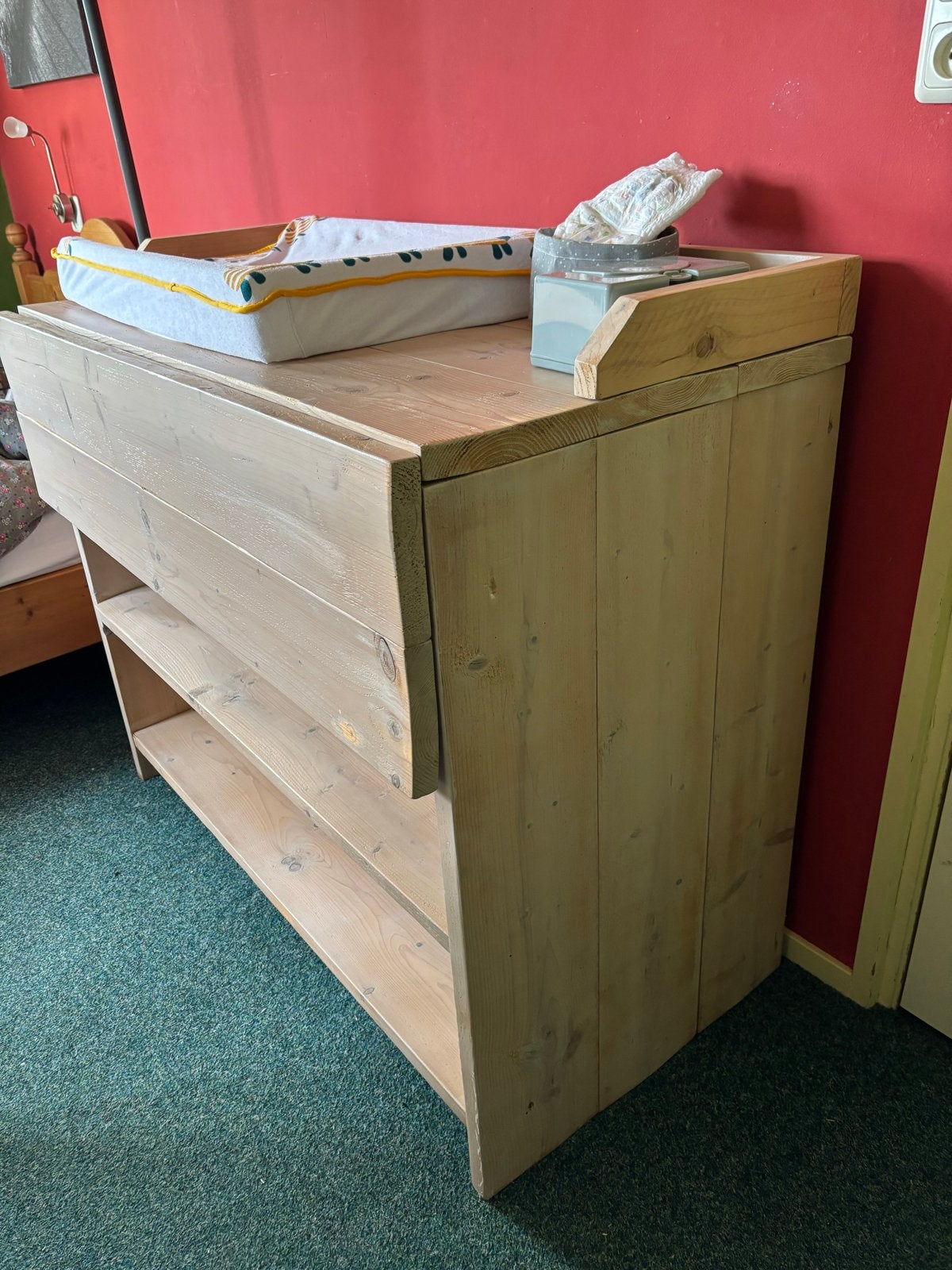 Commode steigerhout met veel opbergruimte, Ophalen, Gebruikt, 50 tot 70 cm, 100 cm of meer