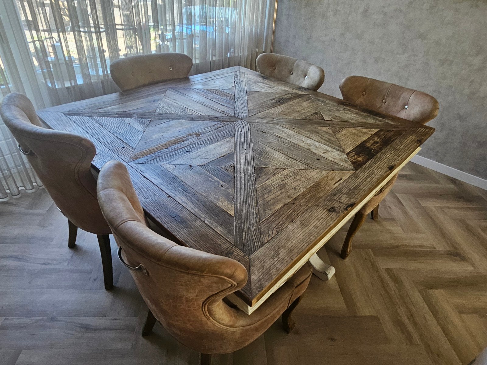 Riviera Maison Belvedere george eettafel set., Ophalen, Gebruikt, Bruin, Landelijke, Klassieke stijl