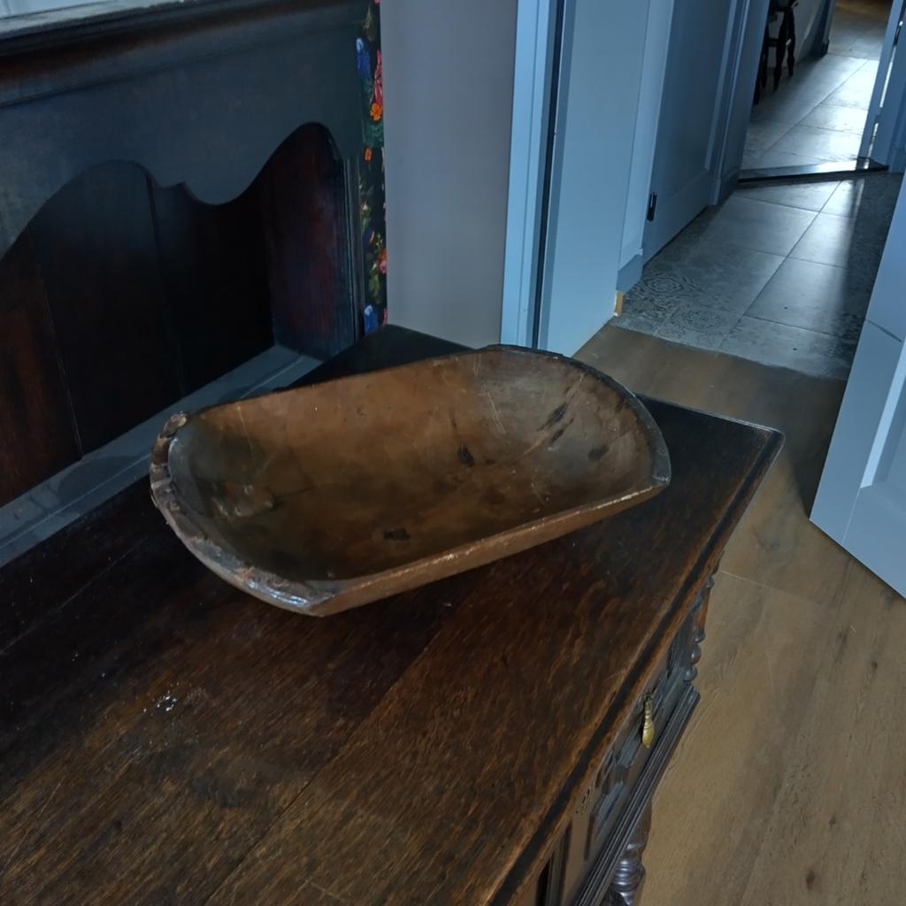 Antieke houten trog/schaal - Rustieke decoratie, Antiek en Kunst, Ophalen