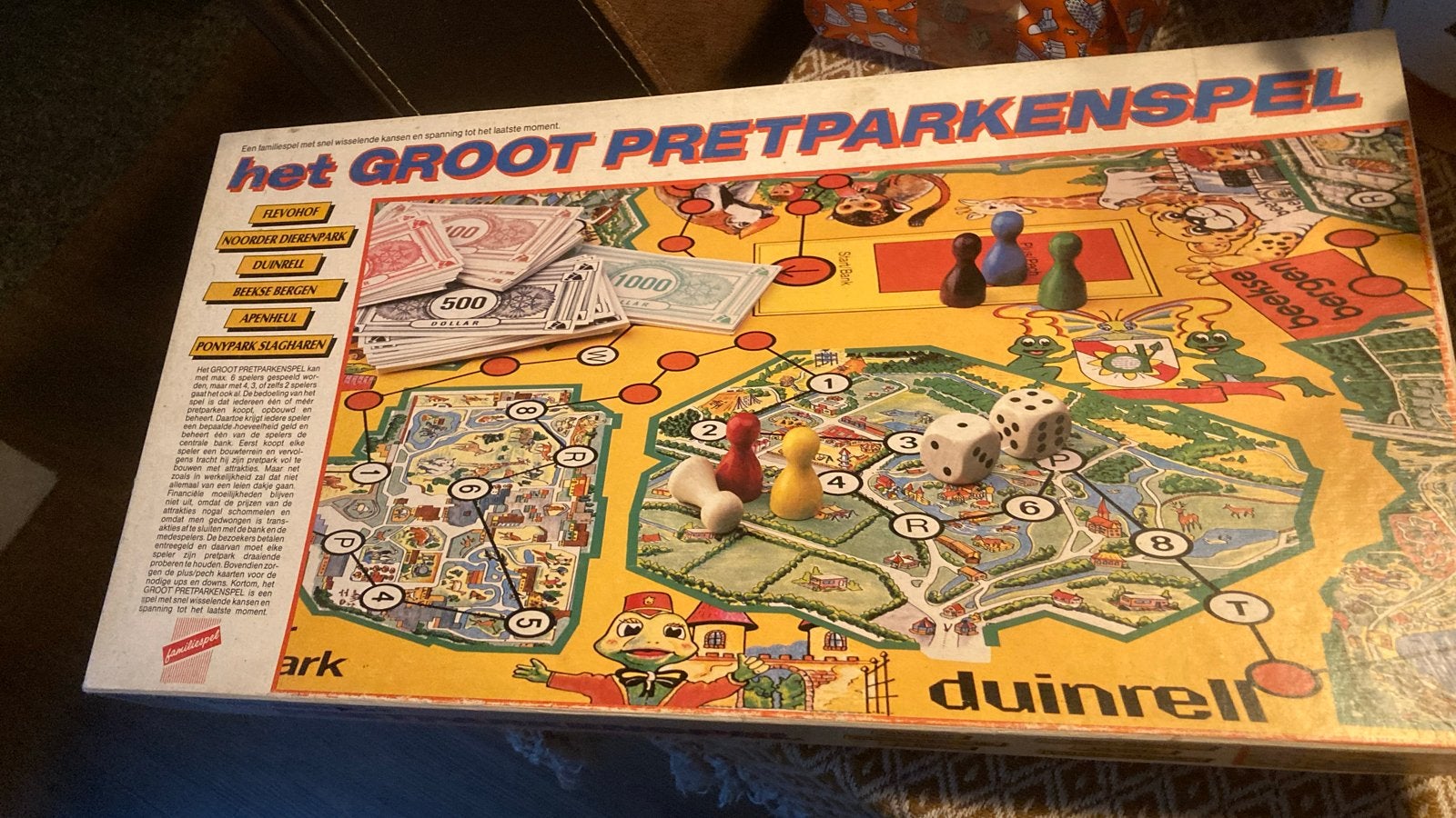 Het Groot Pretparkenspel - Vintage Bordspel HEMA, Drie of vier spelers, Ophalen of Verzenden, Gebruikt