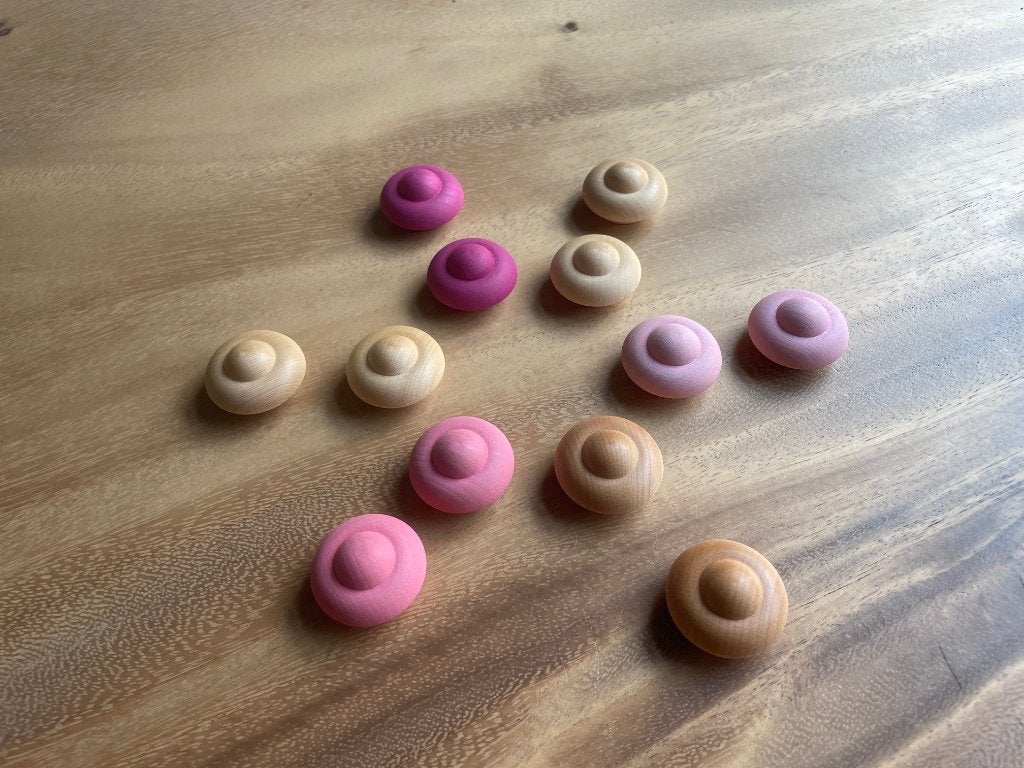 Grapat 12x roze & houten bloemen, NL, Nieuw, Ophalen of Verzenden, Info@handmadebycharlie.nl