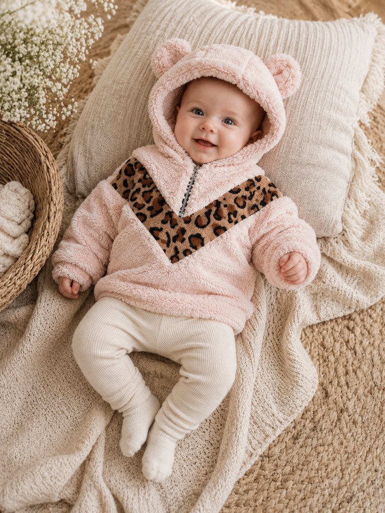 Hoodie Chicaprie roze teddy maat 62-68 NIEUW, SO, Nieuw, Info@juniorcompany.nl, Chicaprie