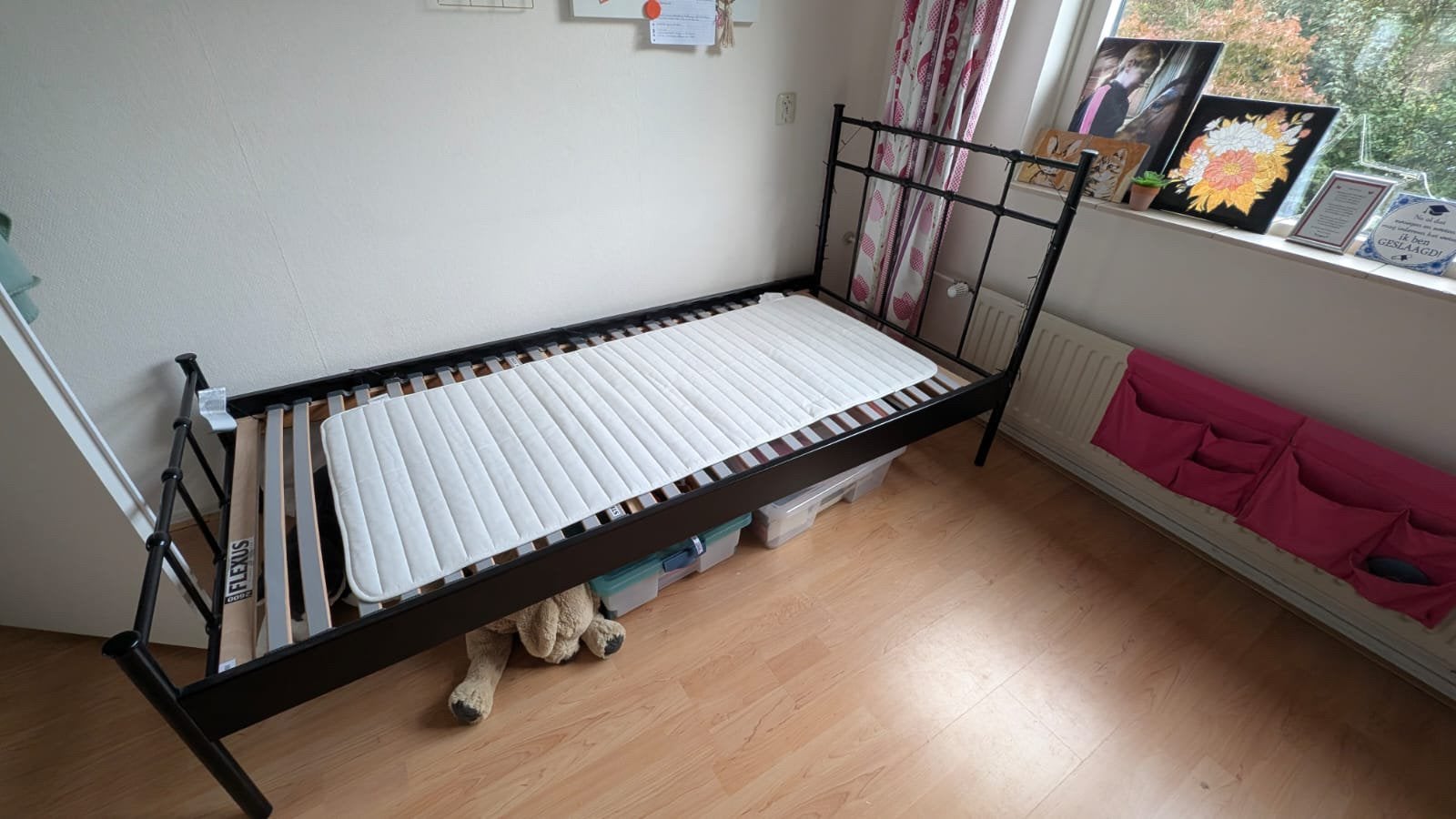Eenpersoonsbed, Huis en Inrichting, Slaapkamer | Bedden, Ophalen, Gebruikt, 90 cm, Eenpersoons