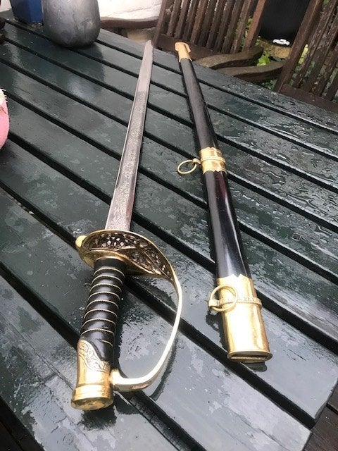 fraaie metalen kwaliteits (ruiter)sabel, incl schede, Ophalen of Verzenden, Landmacht, Overige gebieden, Zwaard of Sabel