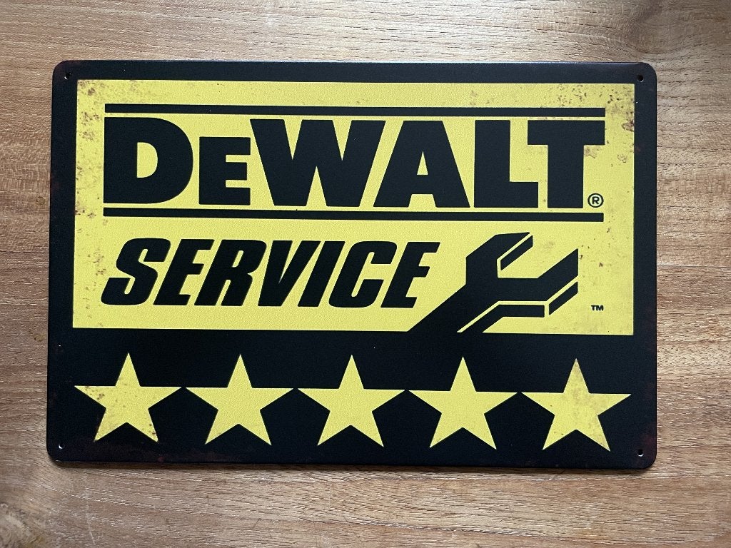 DeWalt Service  metalen reclamebord / wandbord (Old Look)