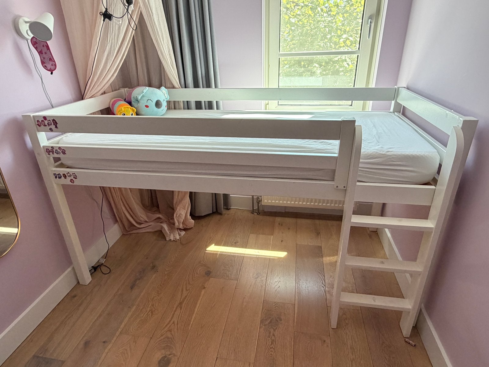 Hoogslaper wit  90x200, Kinderen en Baby's, Kinderkamer | Stapelbedden en Hoogslapers, Ophalen, Gebruikt, Hoogslaper
