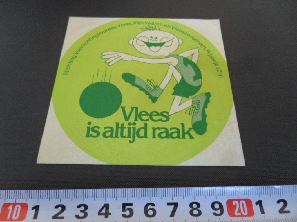 sticker strip Vlees is altijd raak  Handbal, Verzamelen, Stickers, Zo goed als nieuw, Ophalen