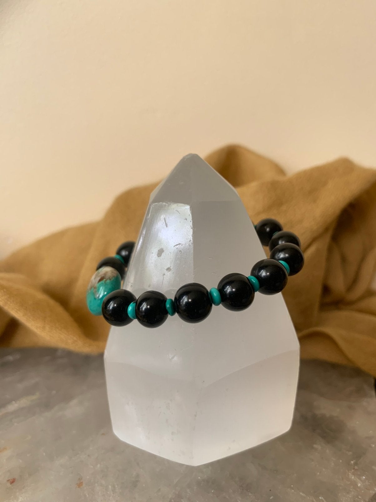 Git jet turkoois aura straling healing magie uniek, Met bedels of kralen, Blauw, Magnolia11, Nieuw