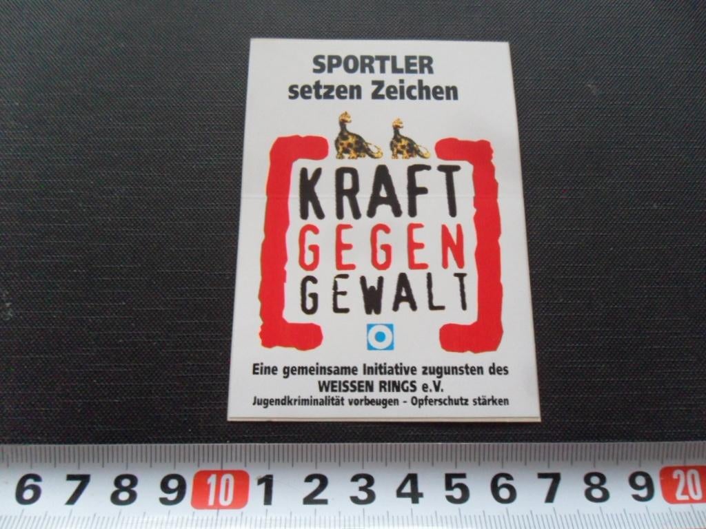 sticker Sportler setzen Zeichen KRAFT GEGEN GEWALT *, Ophalen, Zo goed als nieuw