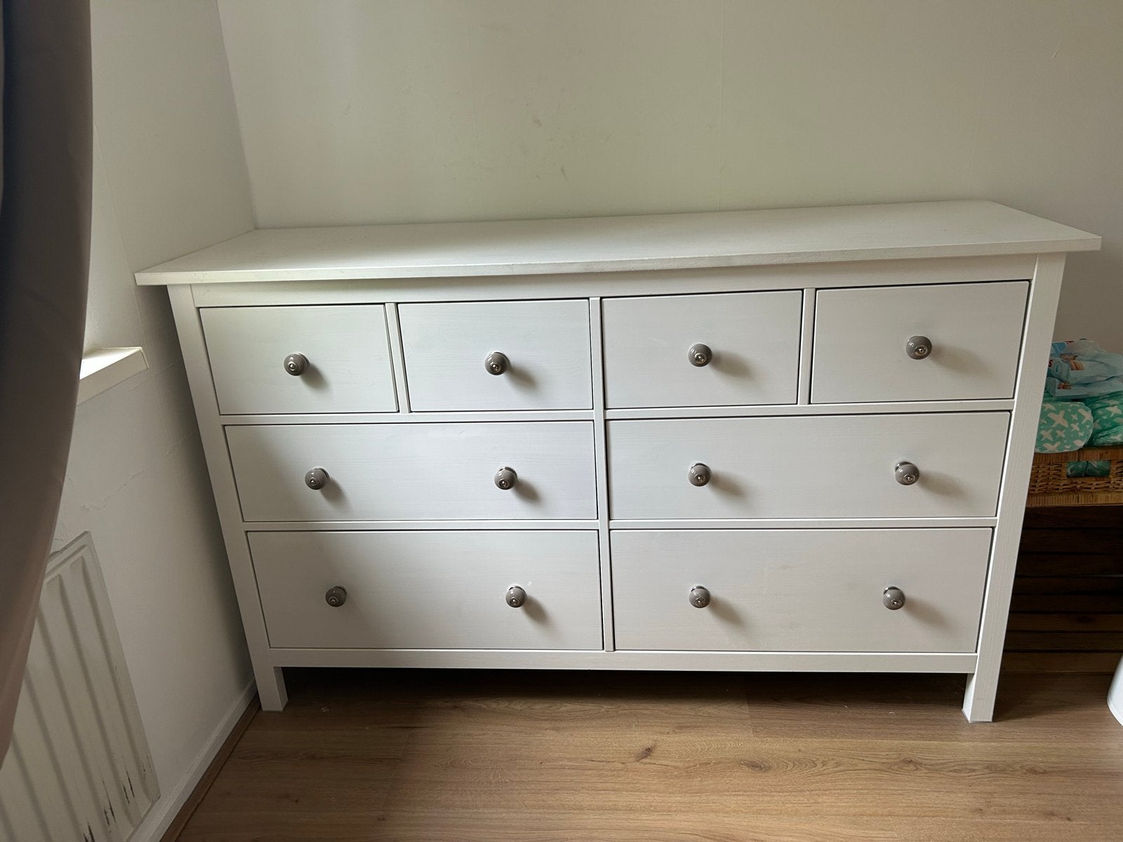 Hemnes commode / Witte ladekast met 8 laden, Ophalen, Gebruikt, 5 laden of meer, 150 tot 200 cm