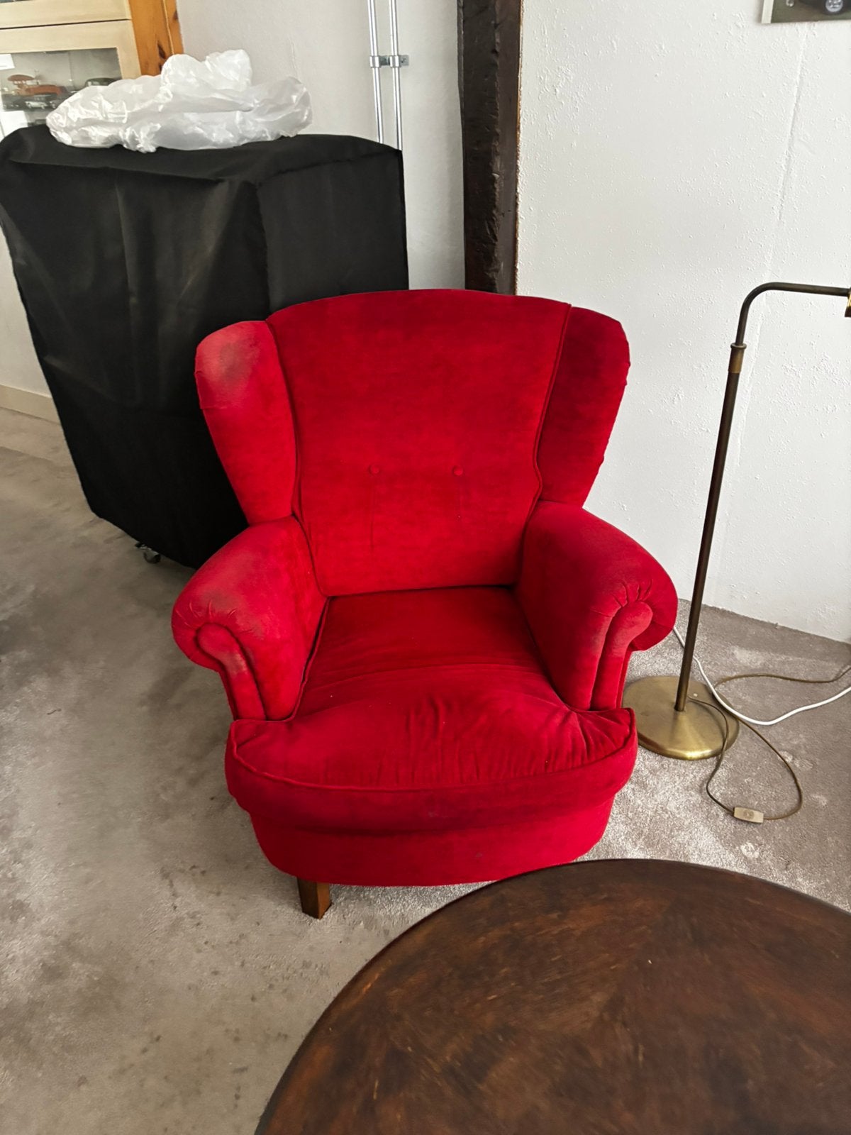 Rode engelse fauteuil, Antiek en Kunst, Ophalen