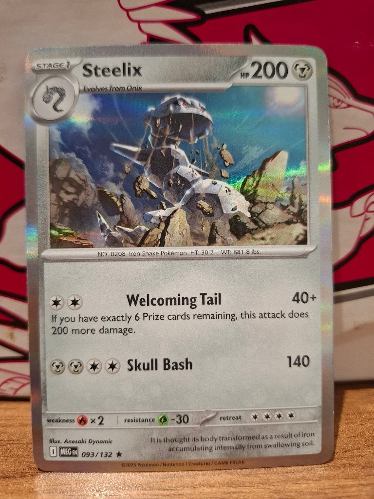 Pokemon Steelix MEG 093/132 holo, Ophalen of Verzenden, Nieuw, Losse kaart