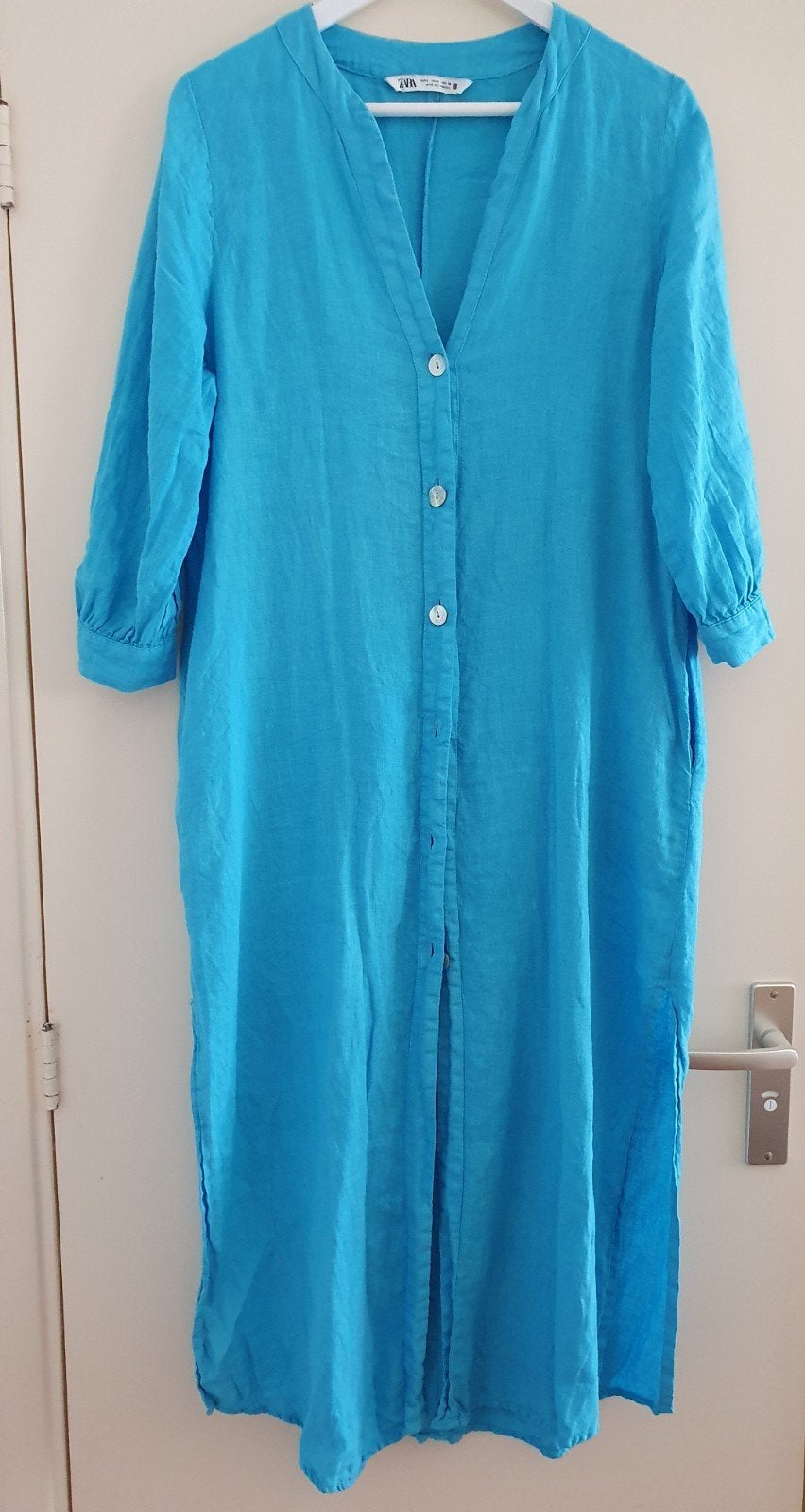Luchtige linnen jurk Zara, Kleding | Dames, Zara, Zo goed als nieuw, Maat 36 (S), Onder de knie