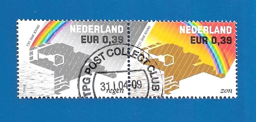 NVPH 2248-2249 150 jaar KNMI (gestempeld) - 2004, Postzegels en Munten, Verzenden, Na 1940, Gestempeld