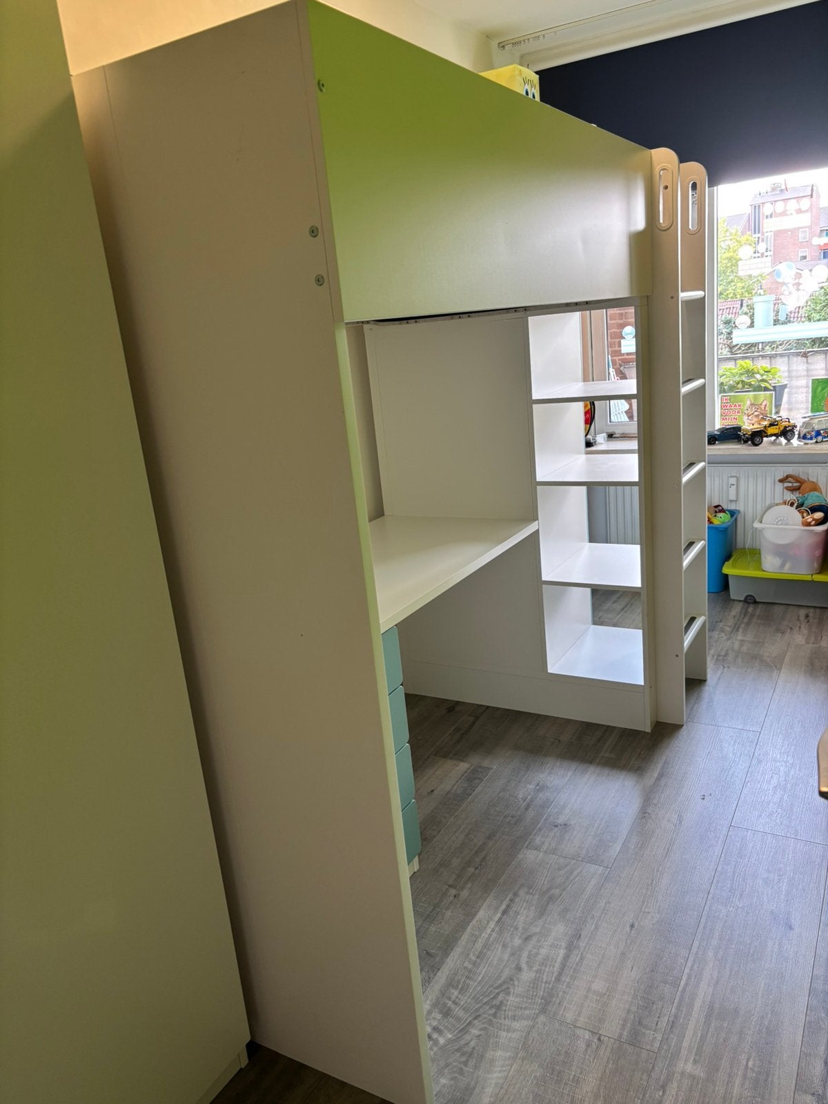Ikea Stuva hoogslaper met burea, lade blok, kledingkast., Ophalen, Zo goed als nieuw, Hoogslaper