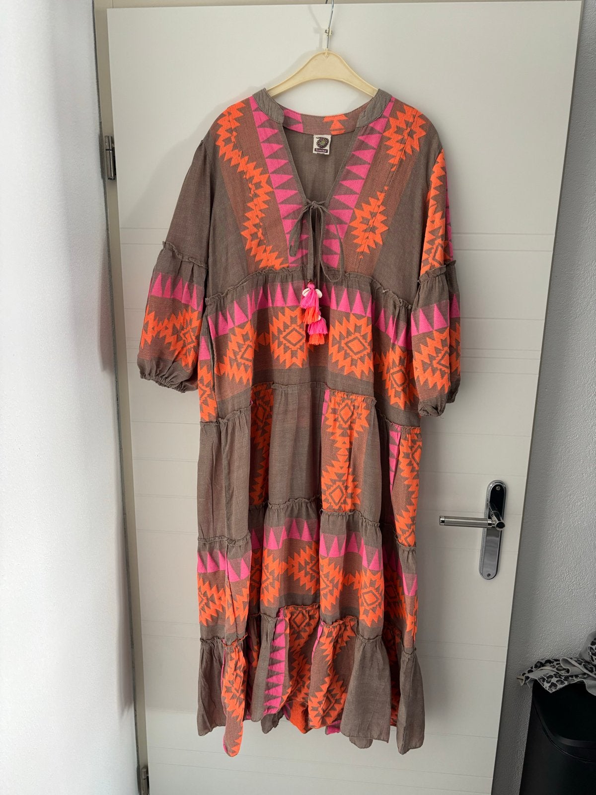Sumitra Maxi Jurk met Etnische Print - Maat M, Maat 38/40 (M), Meerkleurig, Ophalen of Verzenden, Zo goed als nieuw