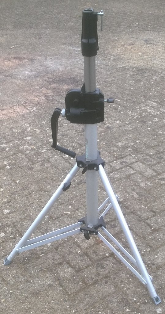 Statief wind-up, Instrumentstandaard, Licht of Laser, Ophalen of Verzenden, Zo goed als nieuw