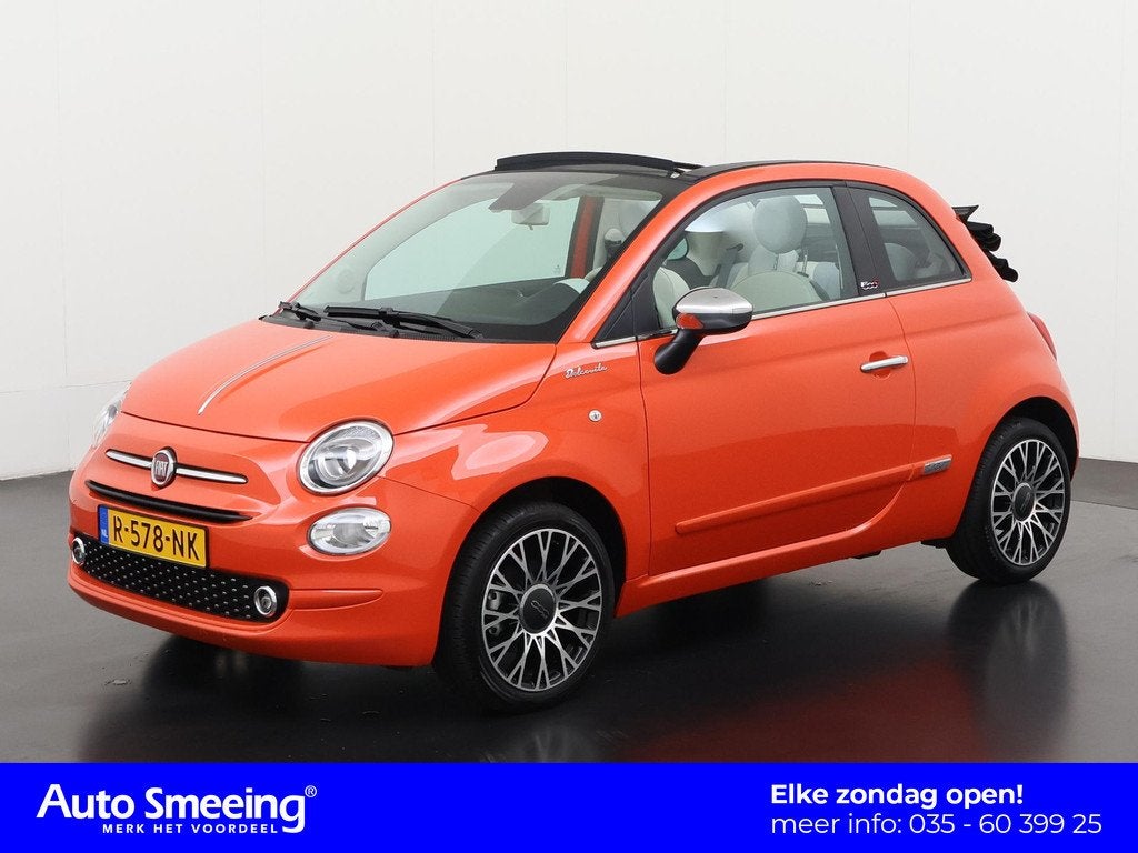 Fiat 500C 1.0 Hybrid Selezione Arancia | Zondag Open!, 12 maanden, Stof, Euro 6, Overige kleuren