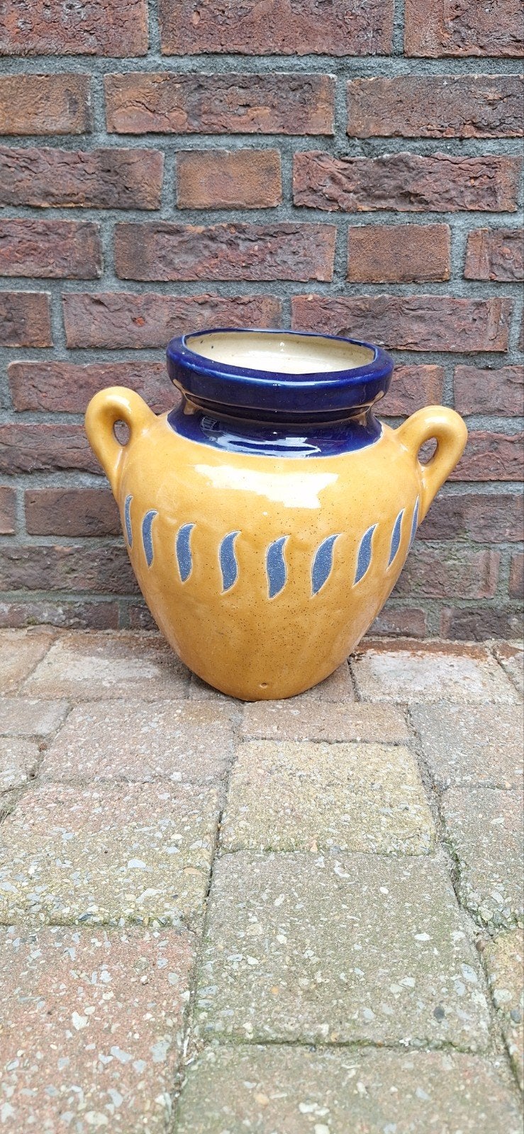 Mooie geglazuurde bloempot voor aan de muur, Tuin en Terras, Gebruikt, Binnen, Minder dan 40 cm, Overige vormen