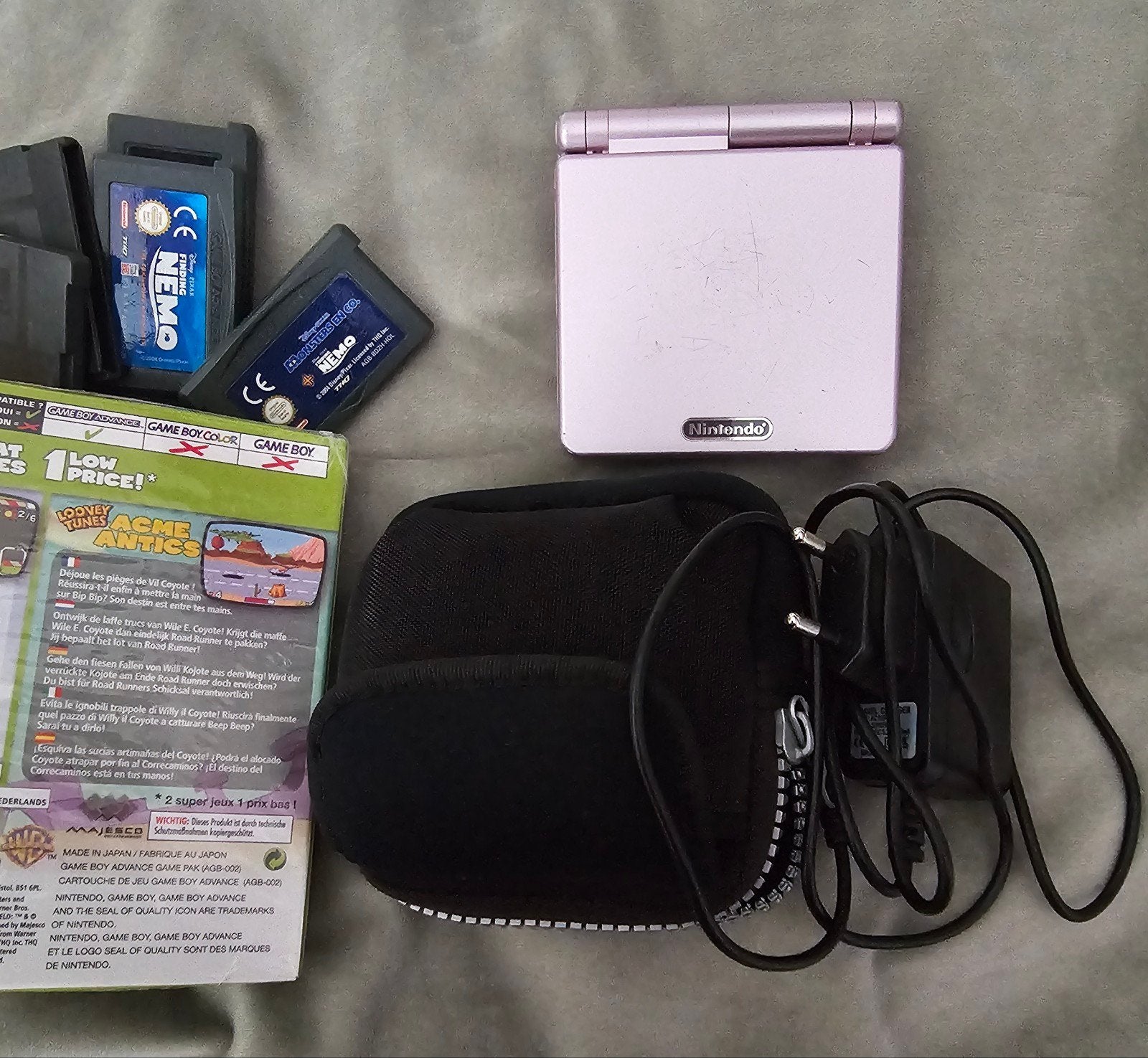 Game Boy Advance SP met 7 spellen, waarvan 1 sealed + hoesje, Ophalen, Gebruikt, Overige genres, 1 speler