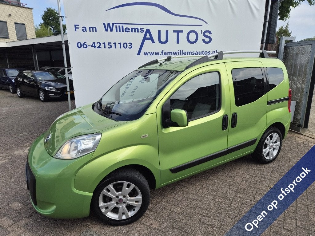 Fiat Qubo 1.4 Dynamic Airco (bj 2008), Stof, Zwart, 4 cilinders, 400 kg