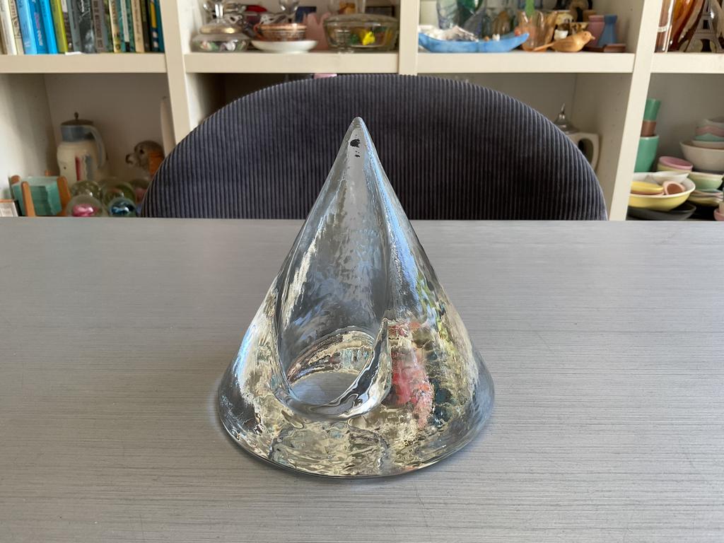 Klaus Breit waxinelichthouder Pyramide/Kegel kristal; €25,00, Antiek en Kunst, Antiek | Glas en Kristal, Ophalen of Verzenden