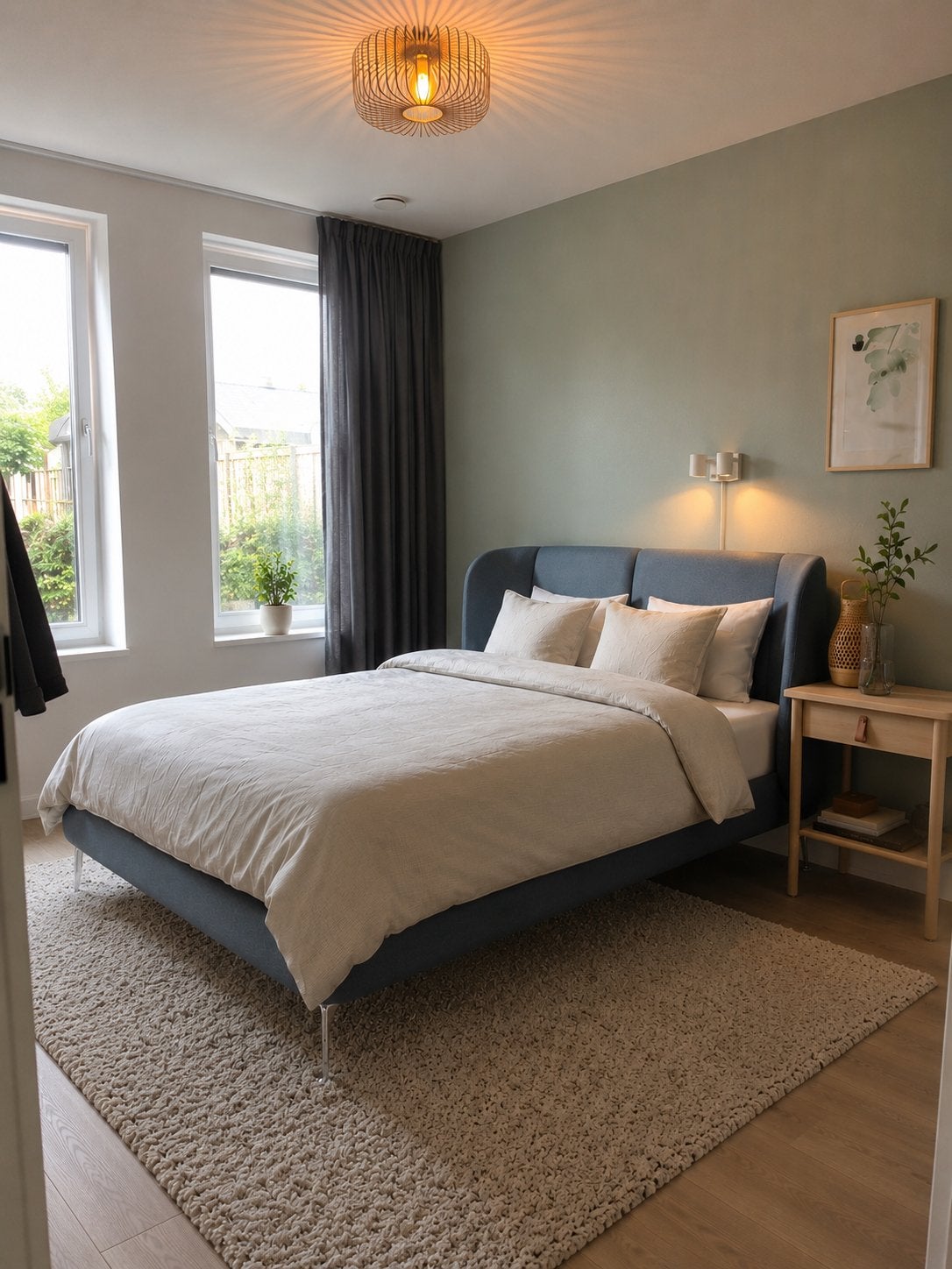 IKEA TUFJORD bedframe 160x200 – blauwgrijs – nette staat, Huis en Inrichting, Slaapkamer | Bedden, Ophalen, Tweepersoons, Zo goed als nieuw